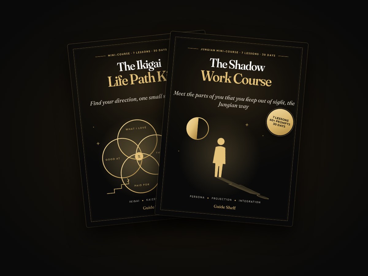 The Shadow Work Course and The Ikigai Life Path Kit covers